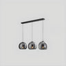 3-Light Smoky Glass Globe LED Island Hanging Light Image - 5