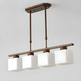 3-Light Square Modern Brown Island Pendant Light Image - 10