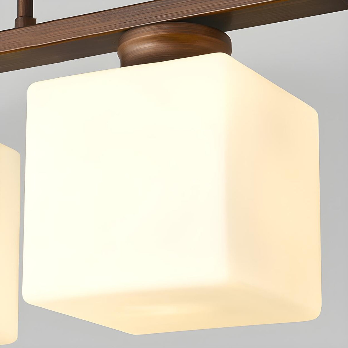 3-Light Square Modern Brown Island Pendant Light Image - 11