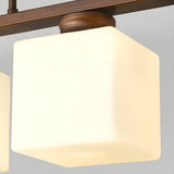 3-Light Square Modern Brown Island Pendant Light Image - 11