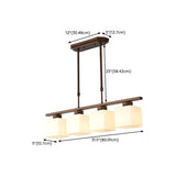 3-Light Square Modern Brown Island Pendant Light Image - 18