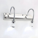 3-Light Square Silver Bathroom Vanity Light Fixture Image - 4