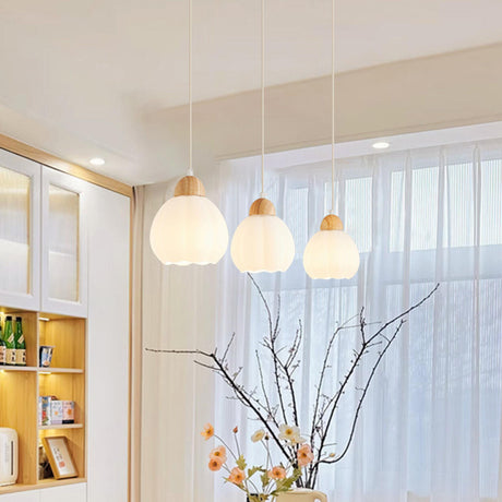 3-Light Stylish White Flower Island Pendant Light Image - 1