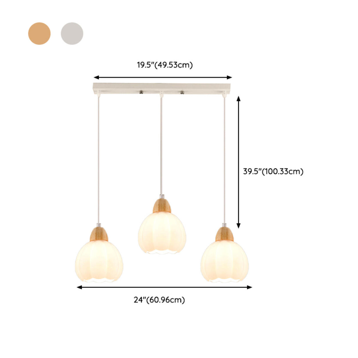 3-Light Stylish White Flower Island Pendant Light 