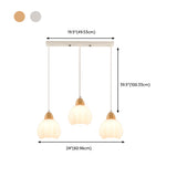 3-Light Stylish White Flower Island Pendant Light #size