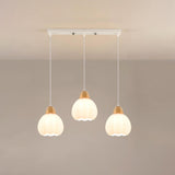 3-Light Stylish White Flower Island Pendant Light Image - 2