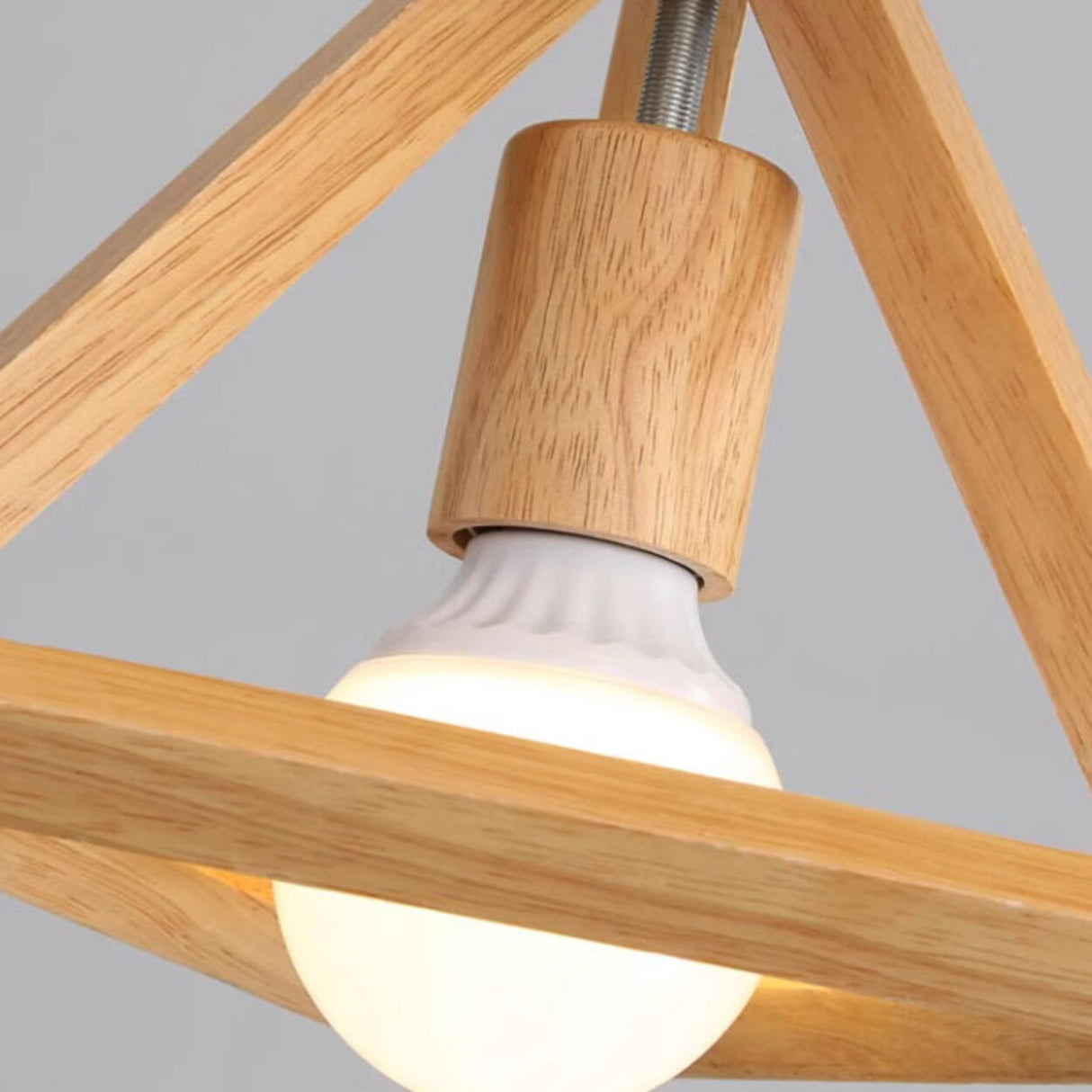 3-Light Triangular Modern Wooden Island Pendant Light Image - 7