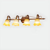 3-Light Vintage Bell-Shaped Glass LED Vanity Light Image - 11