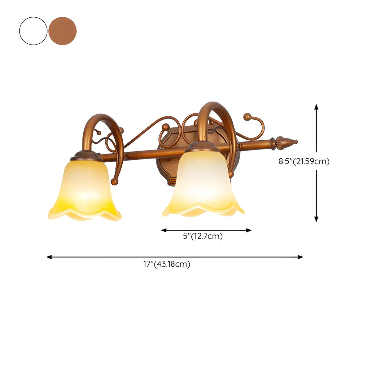 3-Light Vintage Bell-Shaped Glass LED Vanity Light 