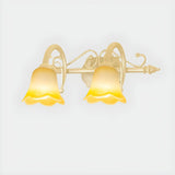 3-Light Vintage Bell-Shaped Glass LED Vanity Light Image - 2