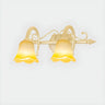 3-Light Vintage Bell-Shaped Glass LED Vanity Light Image - 2