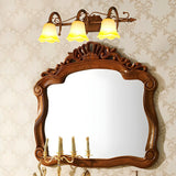 3-Light Vintage Bell-Shaped Glass LED Vanity Light Image - 4