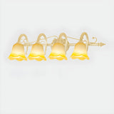 3-Light Vintage Bell-Shaped Glass LED Vanity Light Image - 5