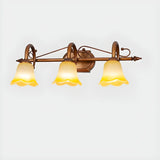 3-Light Vintage Bell-Shaped Glass LED Vanity Light Image - 9