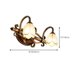 3-Light Vintage Flower Metal Bathroom Vanity Light #size