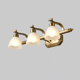 3-Light Vintage Gold Cone Glass Vanity Light Fixture Image - 11