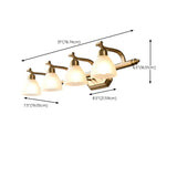 3-Light Vintage Gold Cone Glass Vanity Light Fixture Image - 29