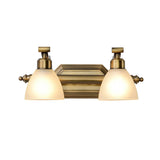 3-Light Vintage Gold Cone Glass Vanity Light Fixture Image - 4