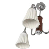 3 Light Vintage Striped Fabric Shade Chandelier Image - 9