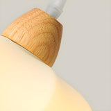 3-Light White Bowl Wood Modern Island Pendant Light Image - 9