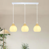 3-Light White Globe Glass Modern Island Ceiling Light Image - 1