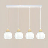 3-Light White Globe Glass Modern Island Ceiling Light Image - 5