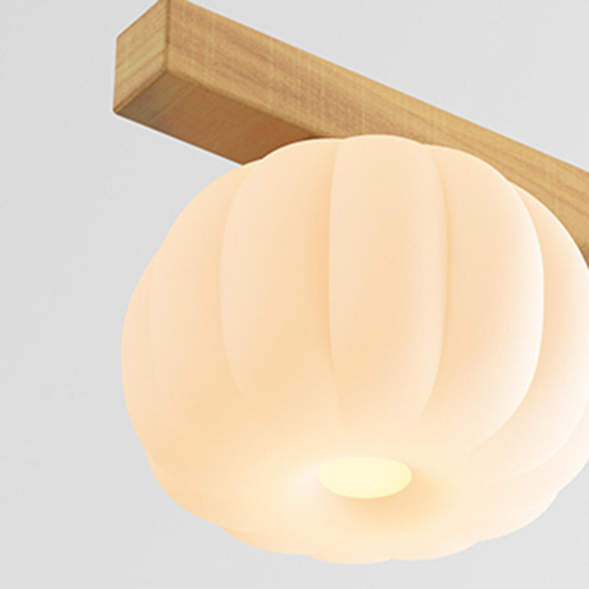 3-Light Wooden Rod and Pumpkin Island Ceiling Light Image - 8