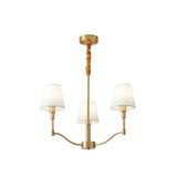 3 Lights Adjustable Height Chain Fabric Chandelier  Image - 5