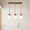 3 Lights Modern Globe Glass Island Hanging Light Image - 3