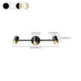 3-Lights Spotlight Cylinder Vanity Light Fixtures #size