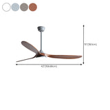 3 Solid Wood Blades Modern Ceiling Fan with LED Light #size