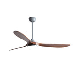 3 Solid Wood Blades Modern Ceiling Fan with LED Light Image - 5