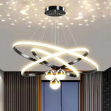 3 Tier Modern Starry Sky LED Ring Chandelier Image - 5