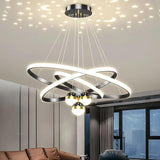 3 Tier Modern Starry Sky LED Ring Chandelier Image - 6