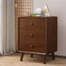 3 Tiers Simple Solid Wood Natural Nightstand with Legs Image - 2