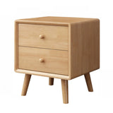 3 Tiers Simple Solid Wood Natural Nightstand with Legs Image - 6