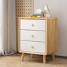 3 Tiers Simple Solid Wood Natural Nightstand with Legs Image - 9