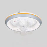 360° Rotating White Remote Round Ceiling Fan Light Image - 6