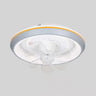 360° Rotating White Remote Round Ceiling Fan Light Image - 6