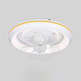 360° Rotating White Remote Round Ceiling Fan Light Image - 7