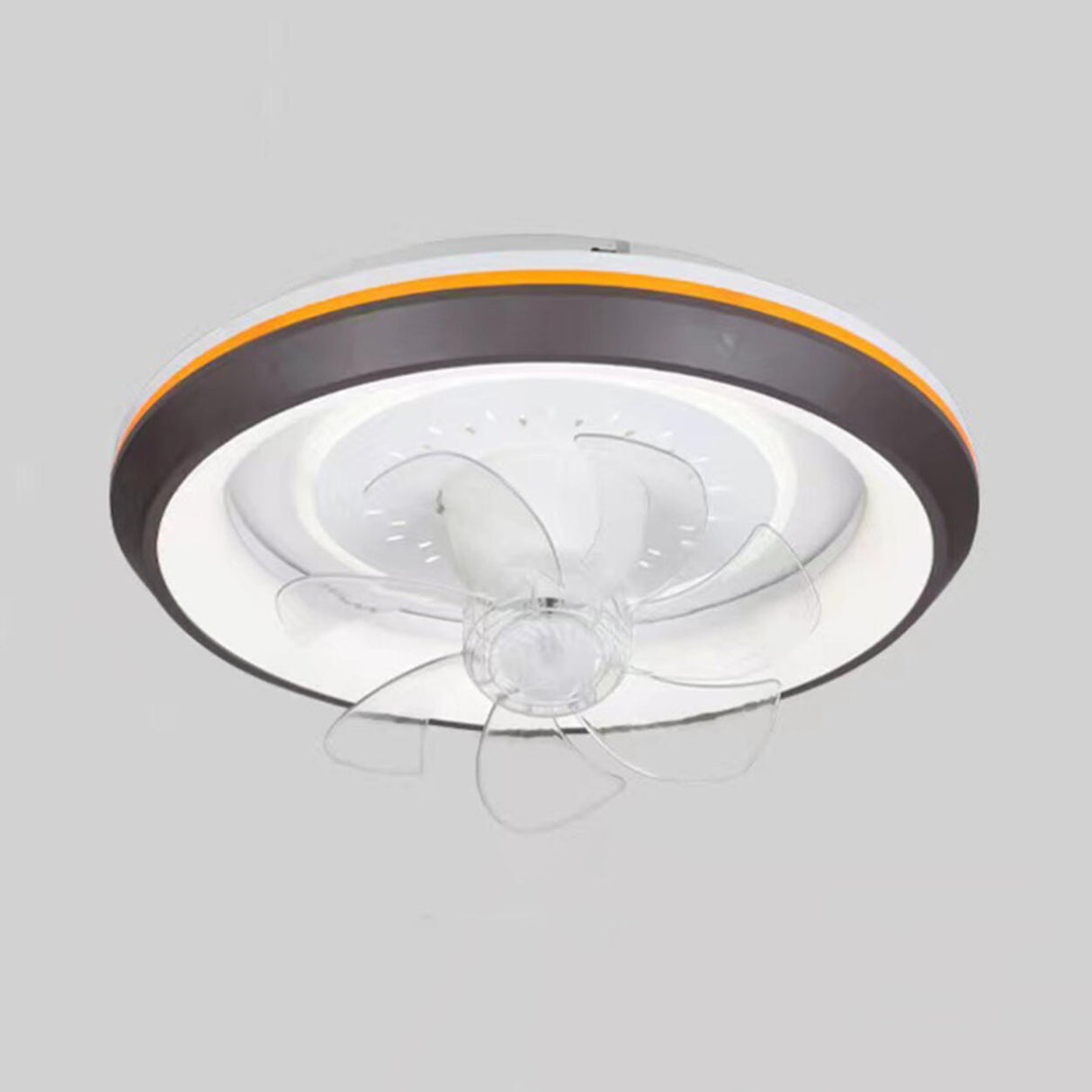 360° Rotating White Remote Round Ceiling Fan Light Image - 8