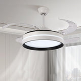 4 Clear Blades Modern Round LED Ceiling Fan with Light Image - 1