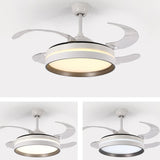 4 Clear Blades Modern Round LED Ceiling Fan with Light Image - 14