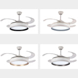 4 Clear Blades Modern Round LED Ceiling Fan with Light Image - 15