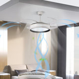 4 Clear Blades Modern Round LED Ceiling Fan with Light Image - 19