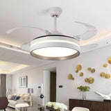 4 Clear Blades Modern Round LED Ceiling Fan with Light Image - 20