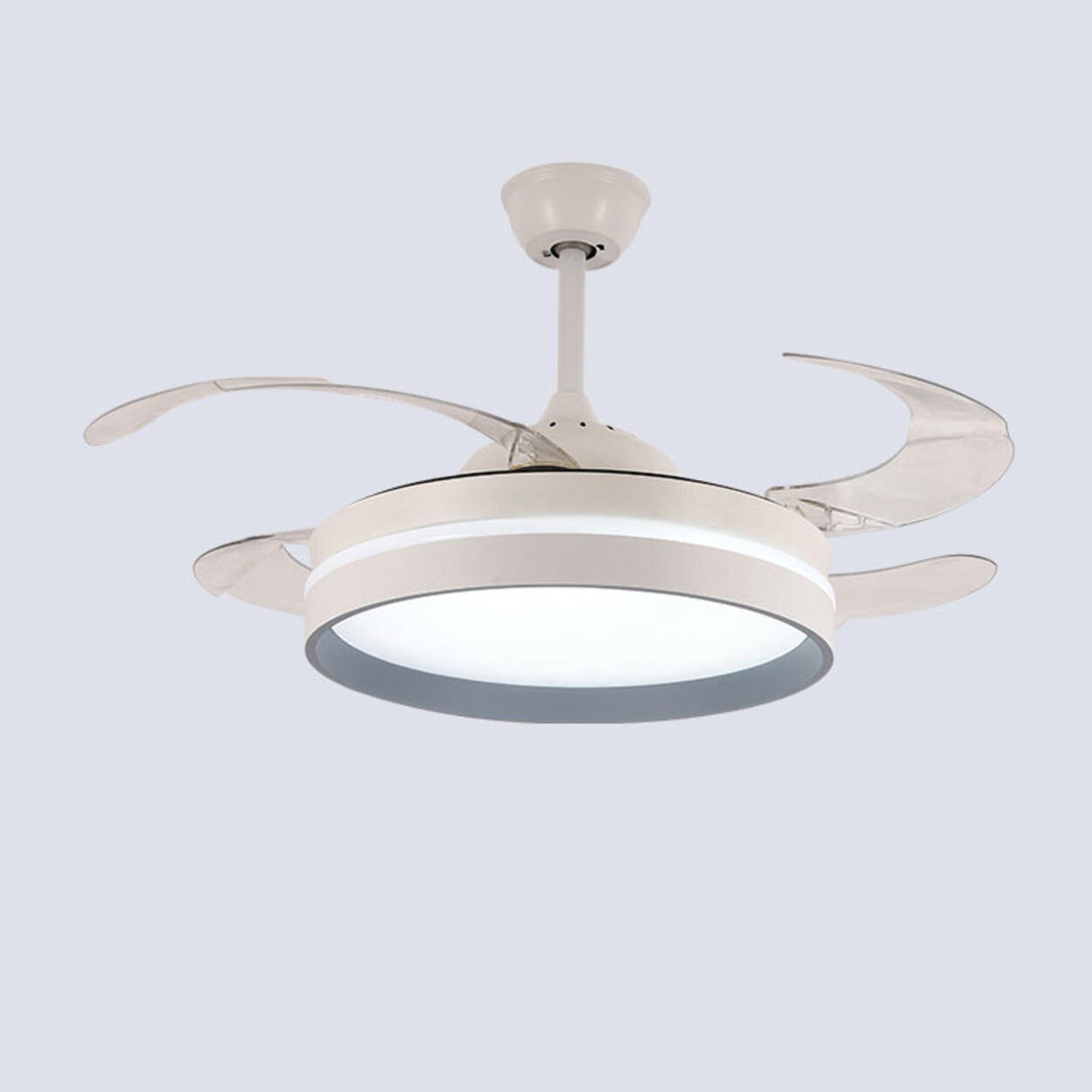 4 Clear Blades Modern Round LED Ceiling Fan with Light Image - 6