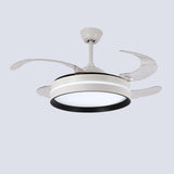 4 Clear Blades Modern Round LED Ceiling Fan with Light Image - 7