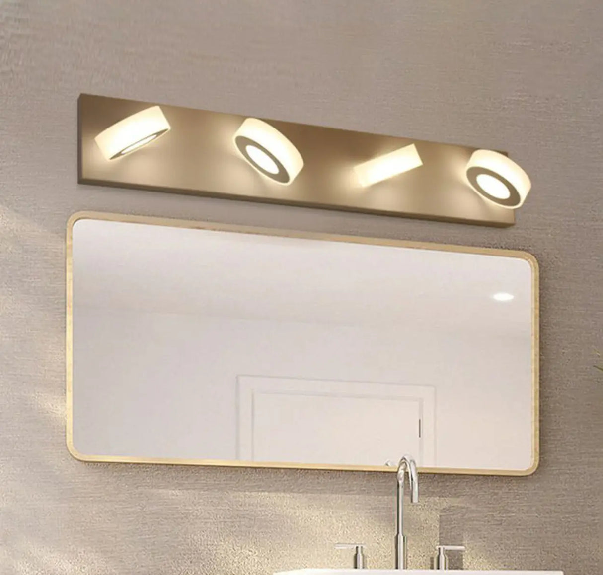 4-Light Adjustable Modern Round Metal Vanity Light Image - 6