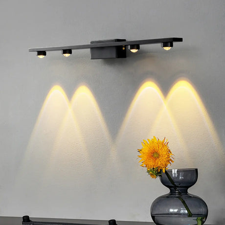 4-Light Black Minimalist Linear Vanity Light Fixture Image - 1